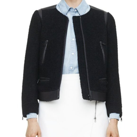 Club Monaco Jackets & Blazers - Club Monaco Reid Boucle Wool and Leather Jacket